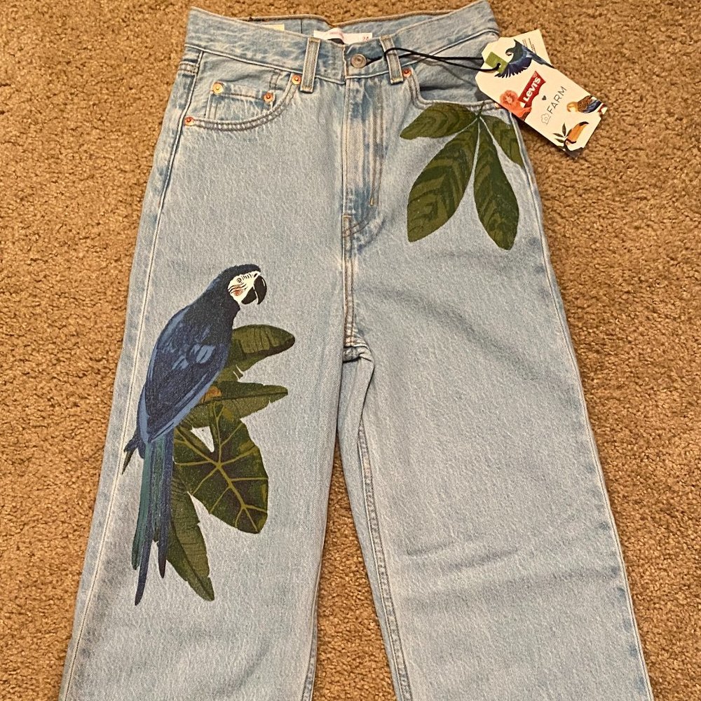 LEVI'S X FARM RIO high loose women's jeans size 24
